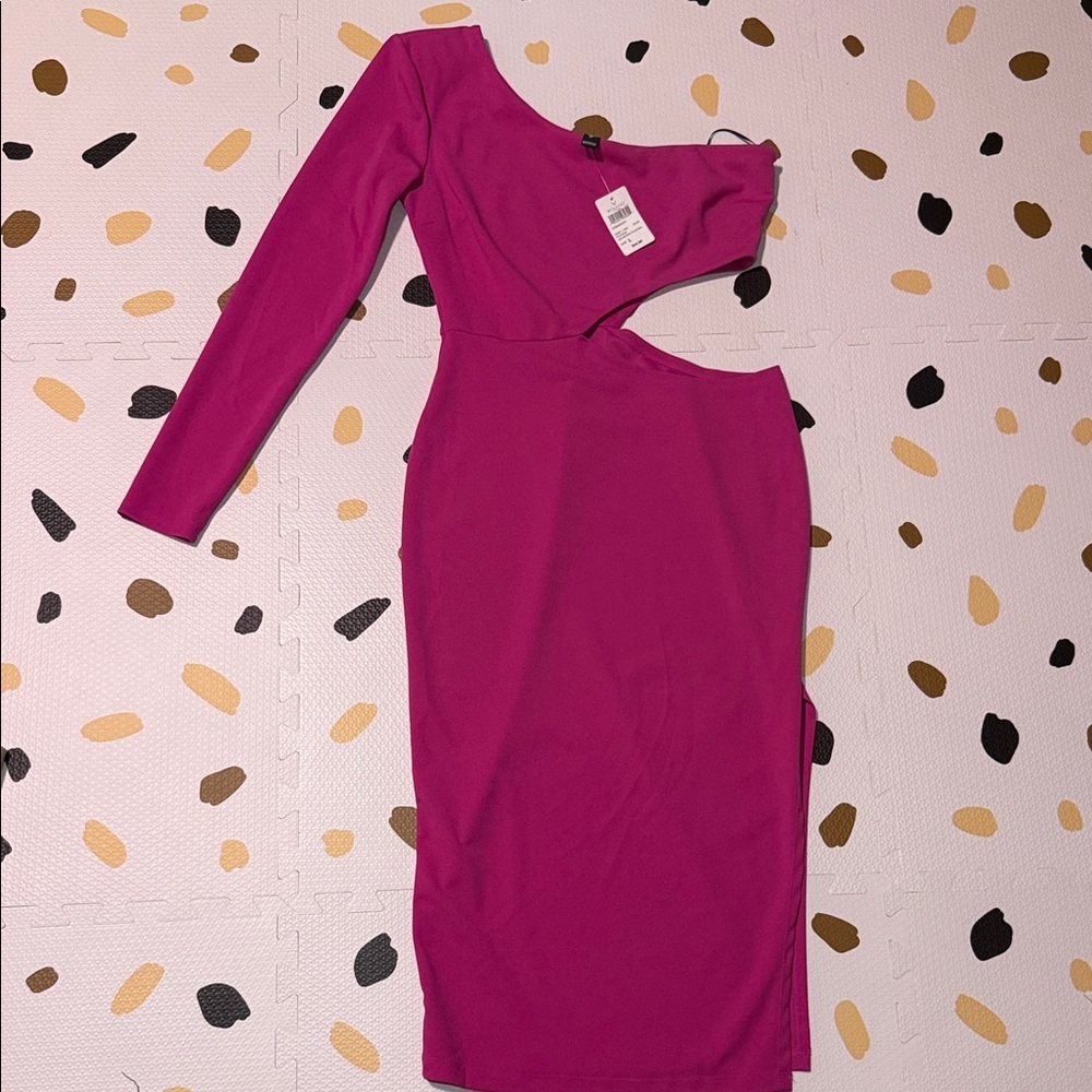 Windsor pink one shoulder slit dress